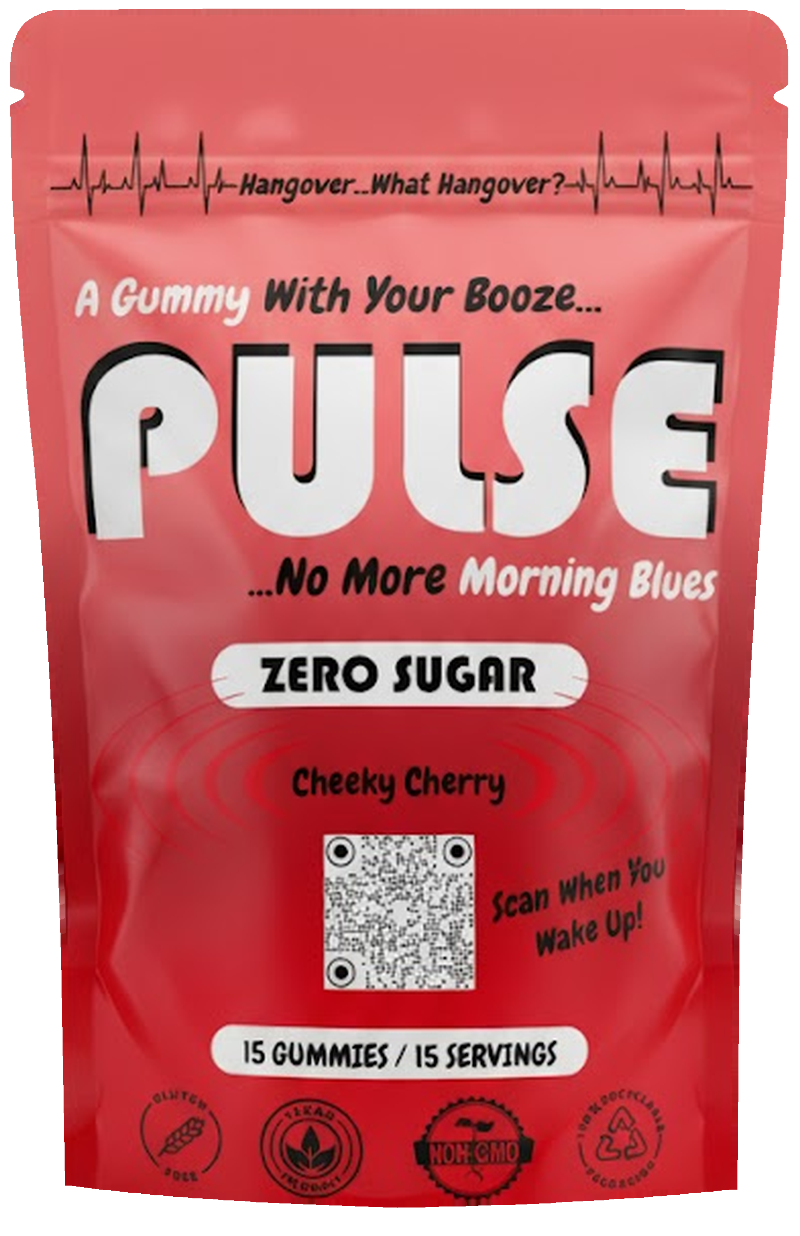PULSE Cheeky Cherry Night Out Gummies pouch, 15 gummies, 15 servings